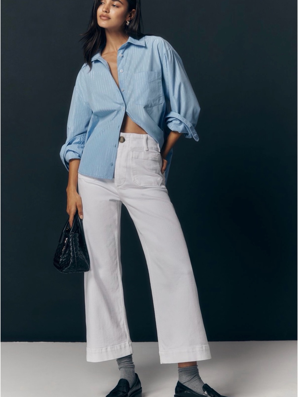 Anthropologie Colette Crop Wide-Leg Jeans by Maeve - WHITE- 29. NWT